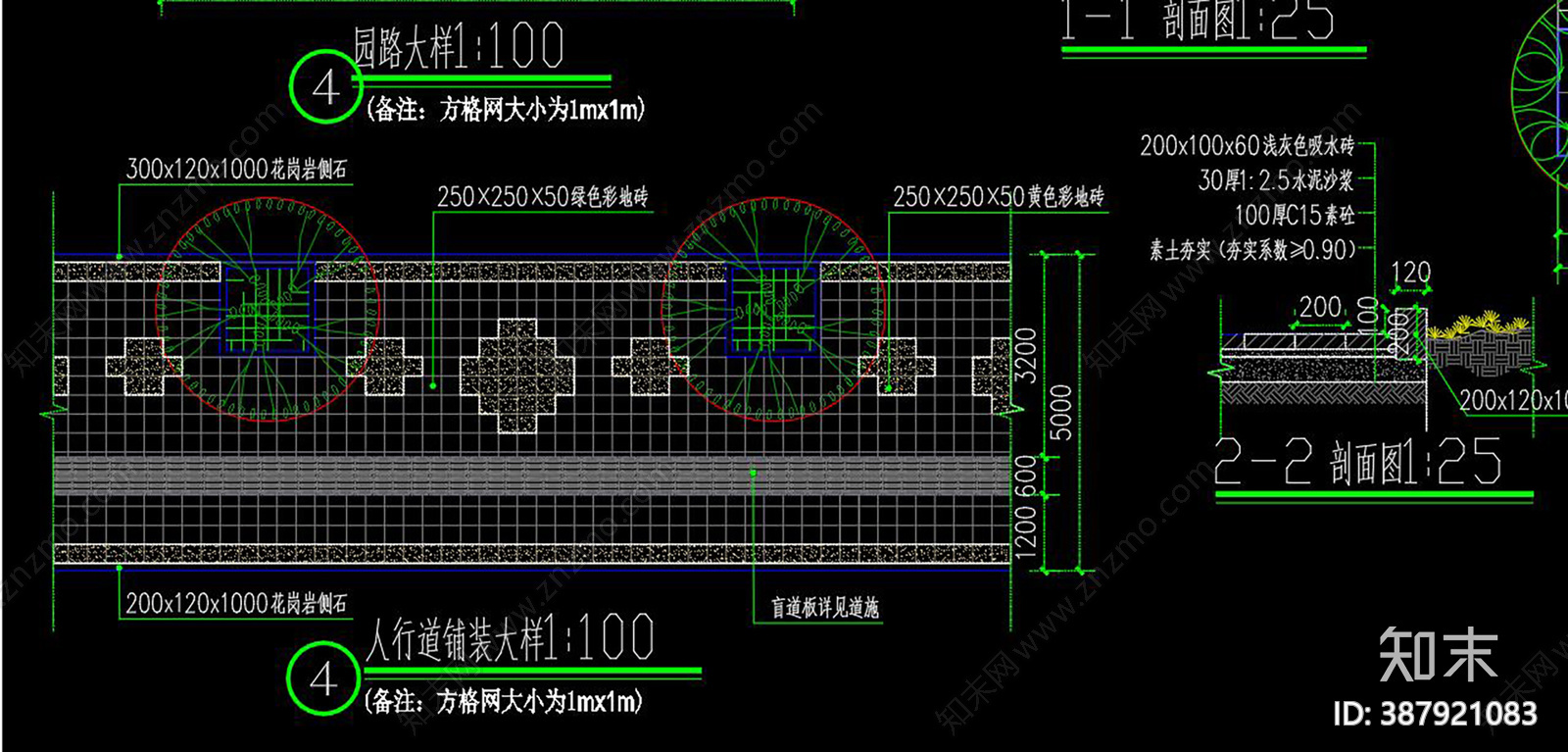 道路景观绿化cad施工图下载【ID:387921083】