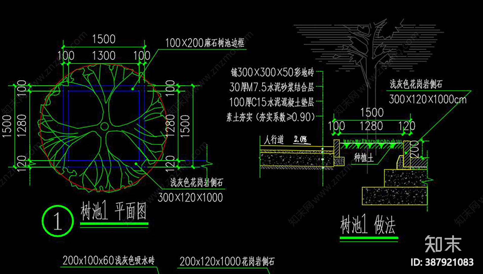 道路景观绿化cad施工图下载【ID:387921083】