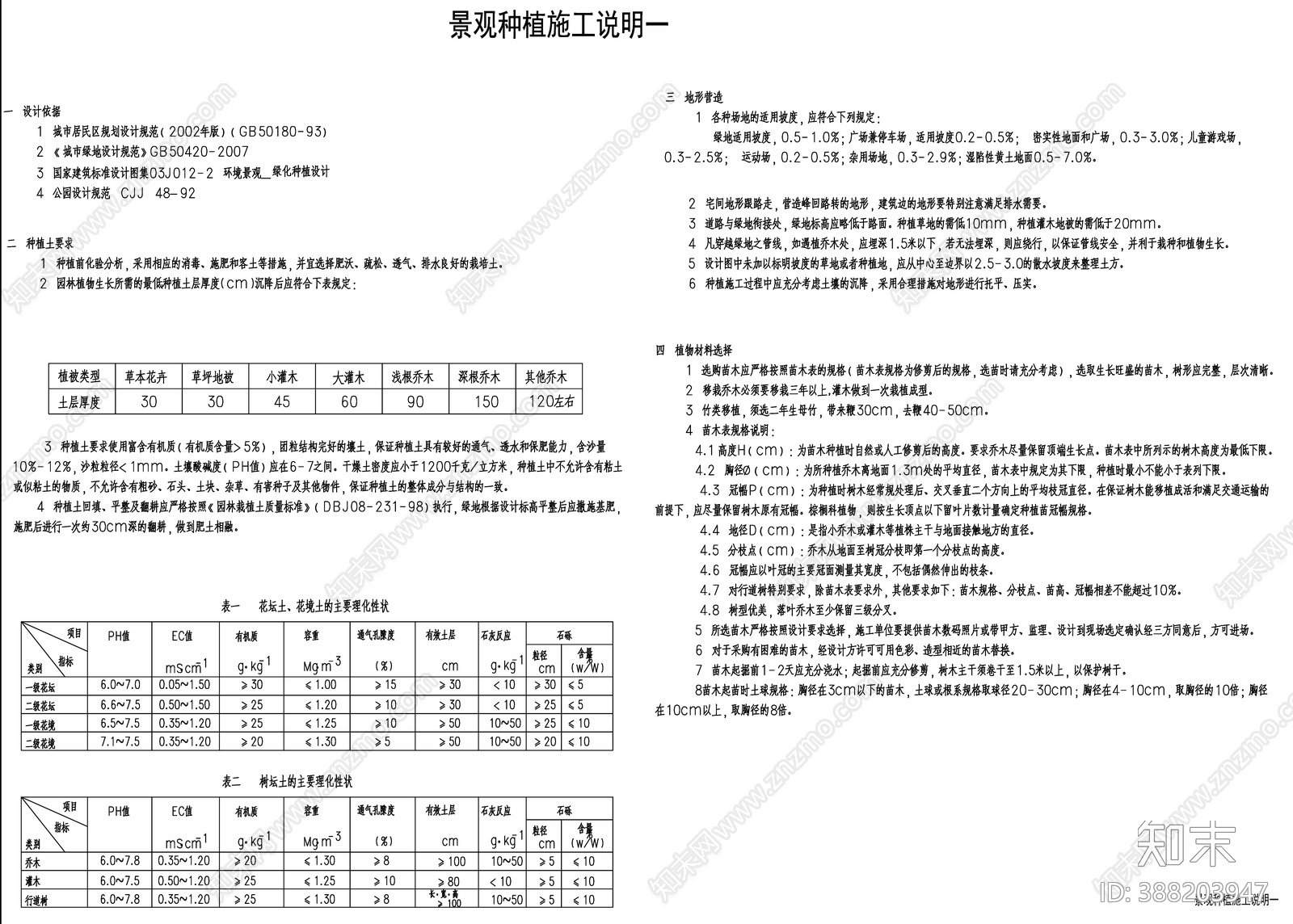 植物种植说明施工图下载【ID:388203947】