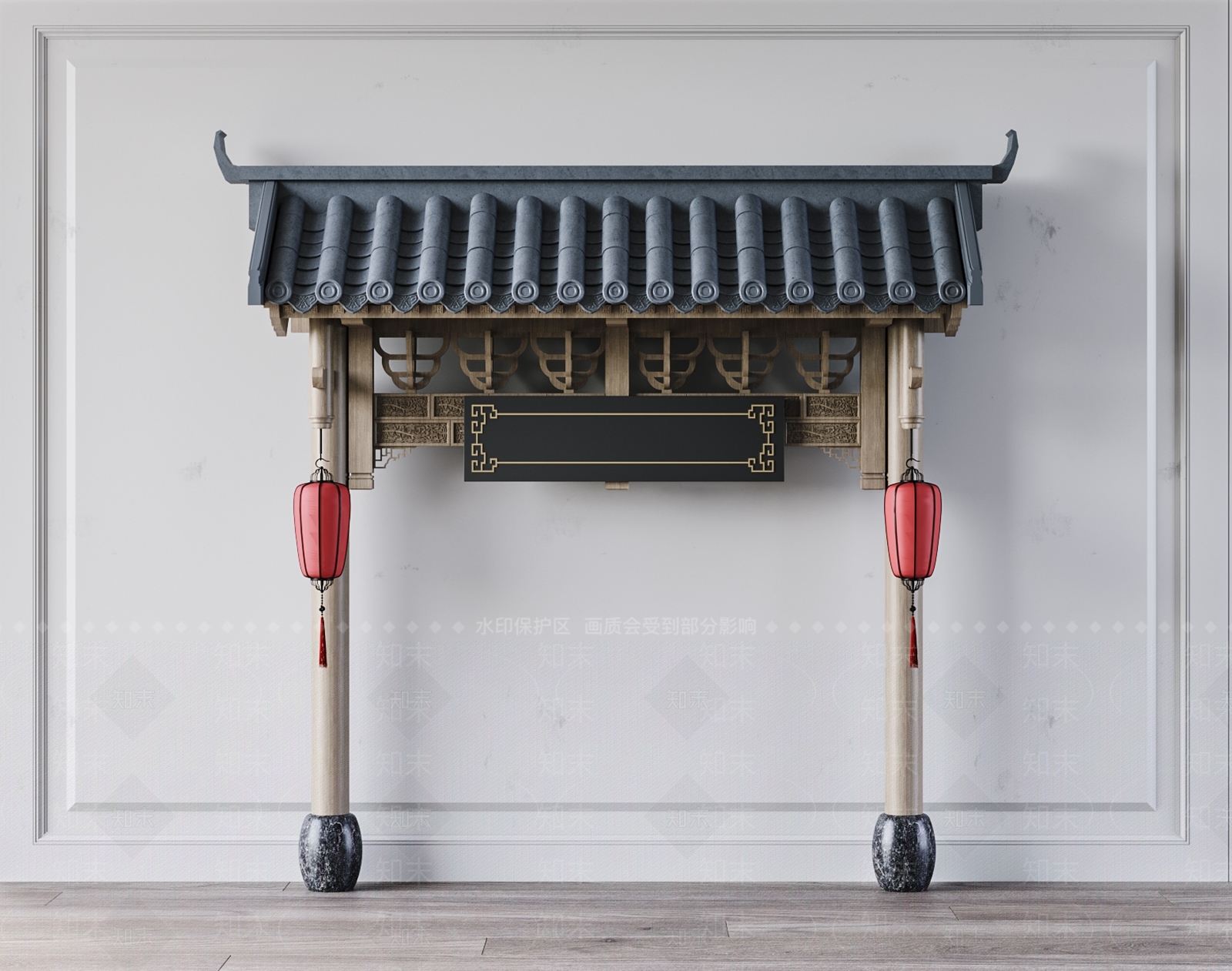 新中式建筑3D模型下载【ID:287943881】