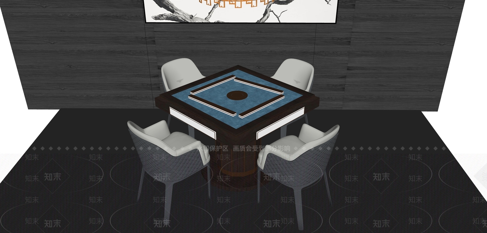 现代休闲桌椅SU模型下载【ID:287955150】
