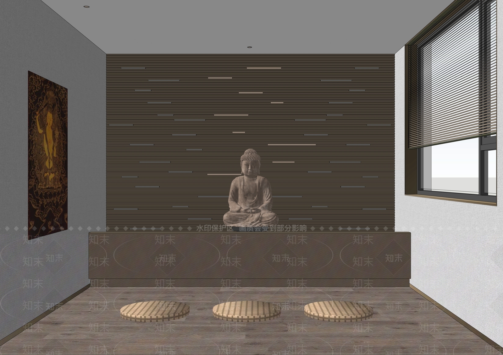 新中式休息室SU模型下载【ID:587963939】