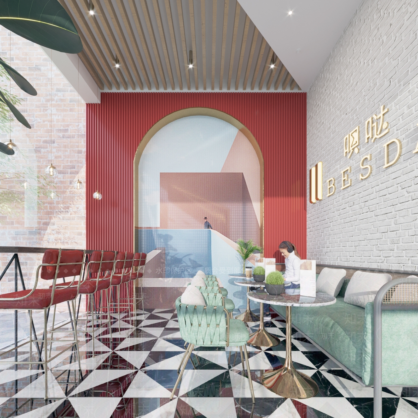 北欧奶茶咖啡店3D模型下载【ID:288489845】