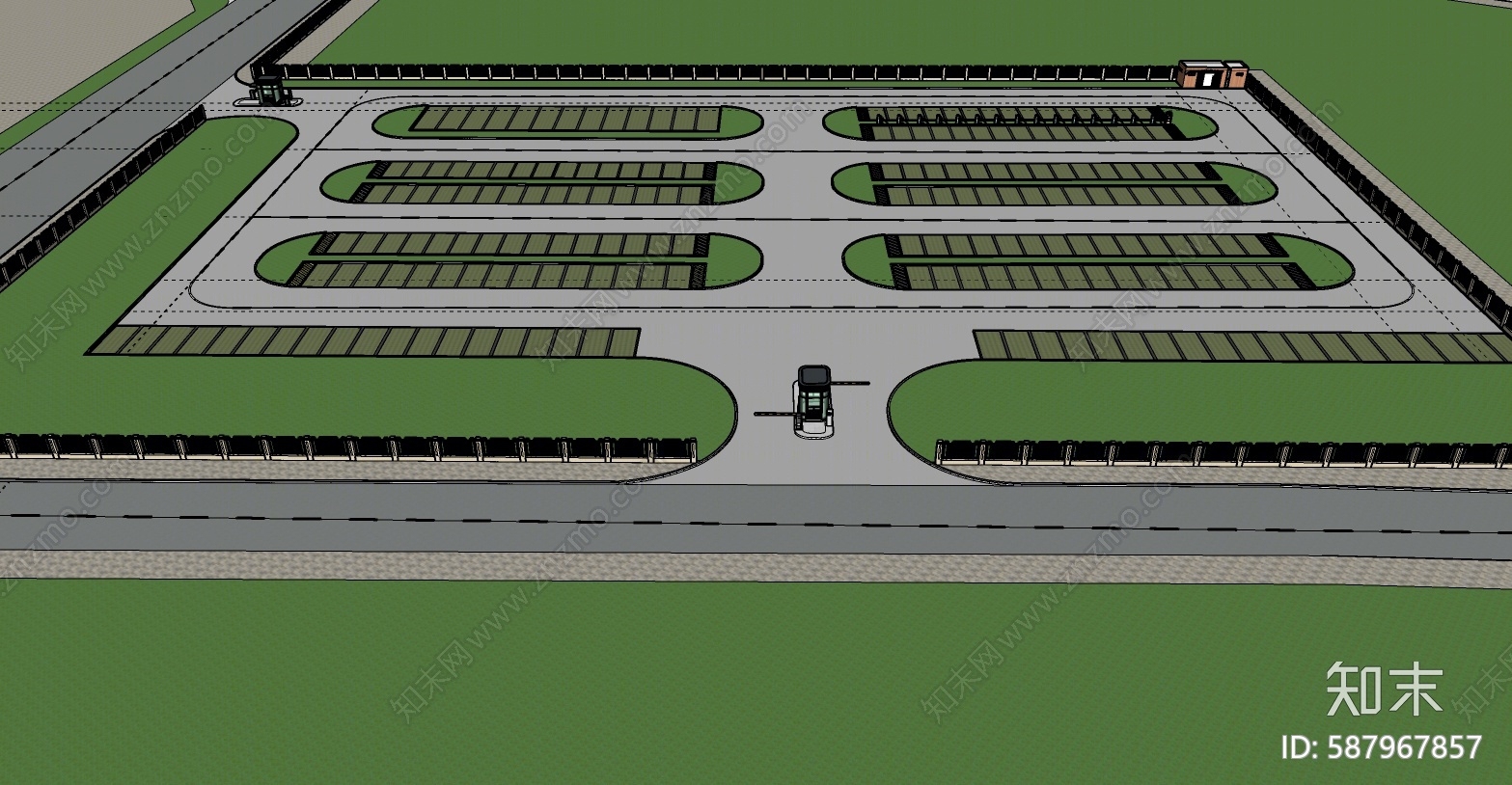 现代停车场SU模型下载【ID:587967857】