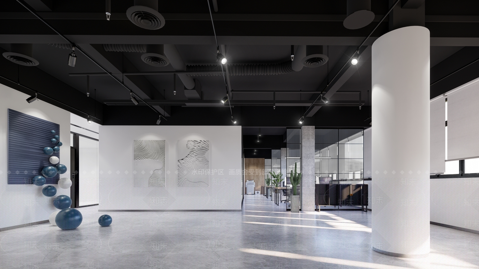 工业展厅办公室SU模型下载【ID:787972371】