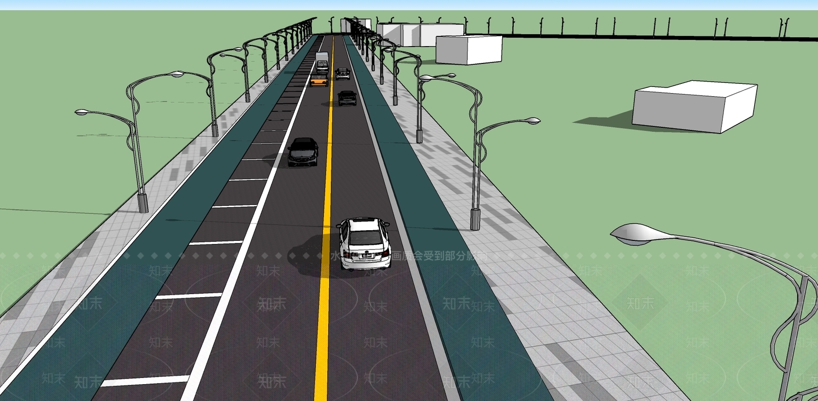 现代道路模型SU模型下载【ID:487981938】