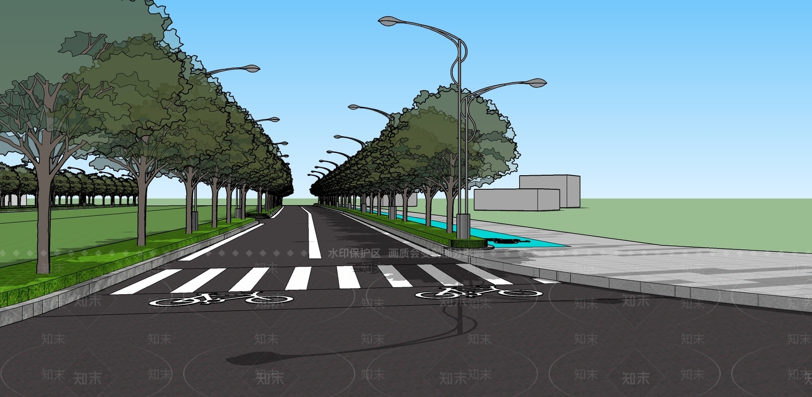 现代道路模型SU模型下载【ID:487981938】