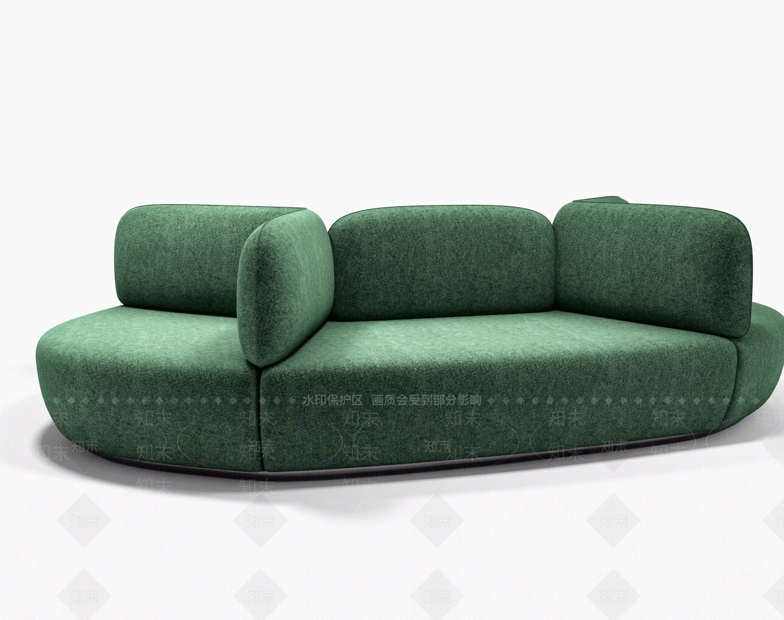 【3D悬赏模型】现代风格绿色异形沙发3D模型下载【ID:287993065】