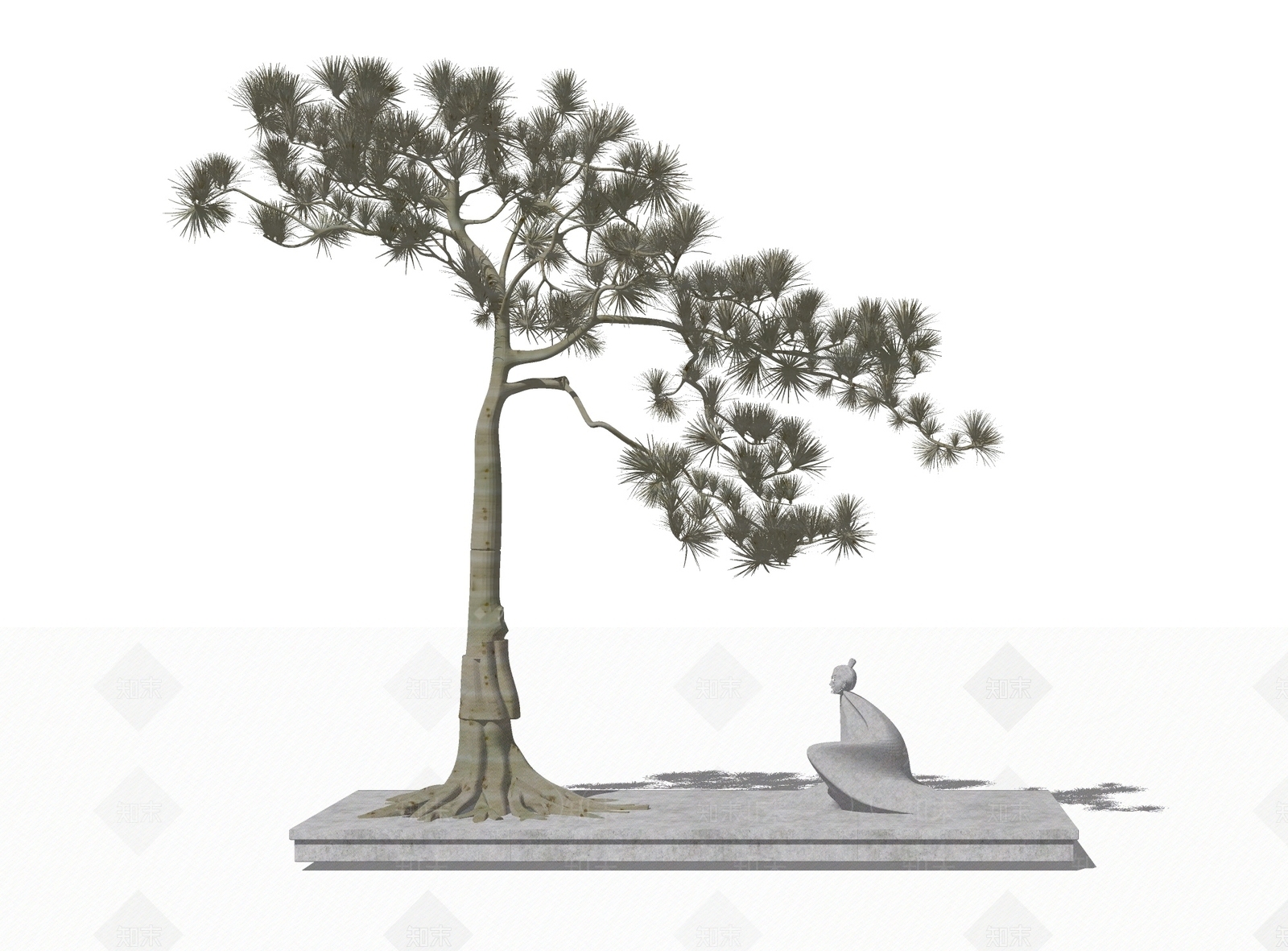 新中式盆栽SU模型下载【ID:187986891】