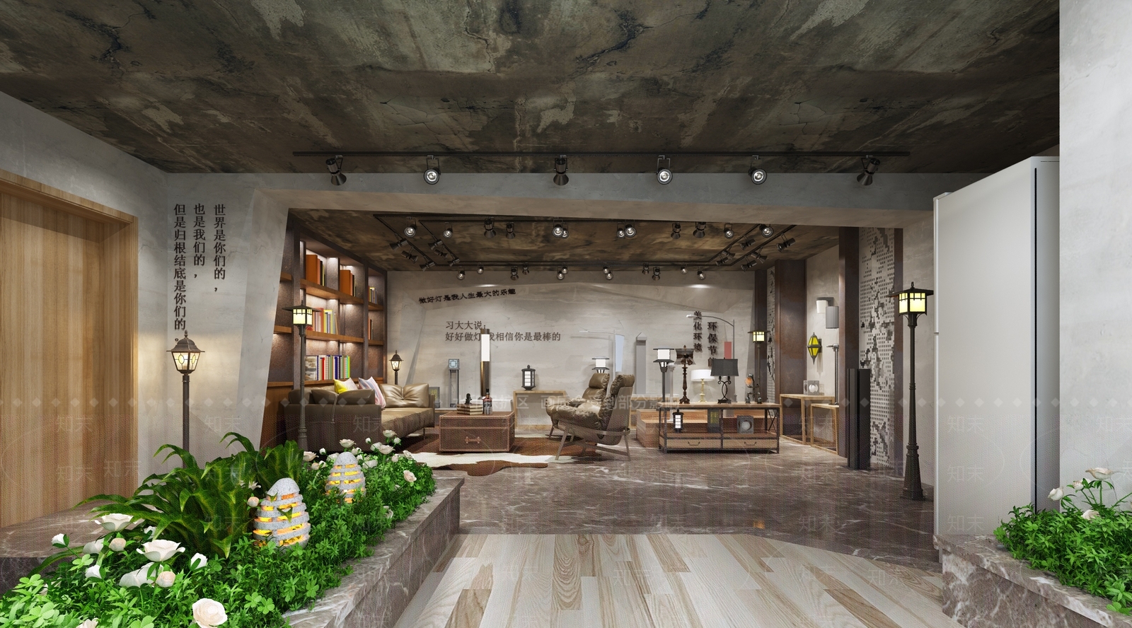 工业风灯具展厅3D模型下载【ID:588025493】