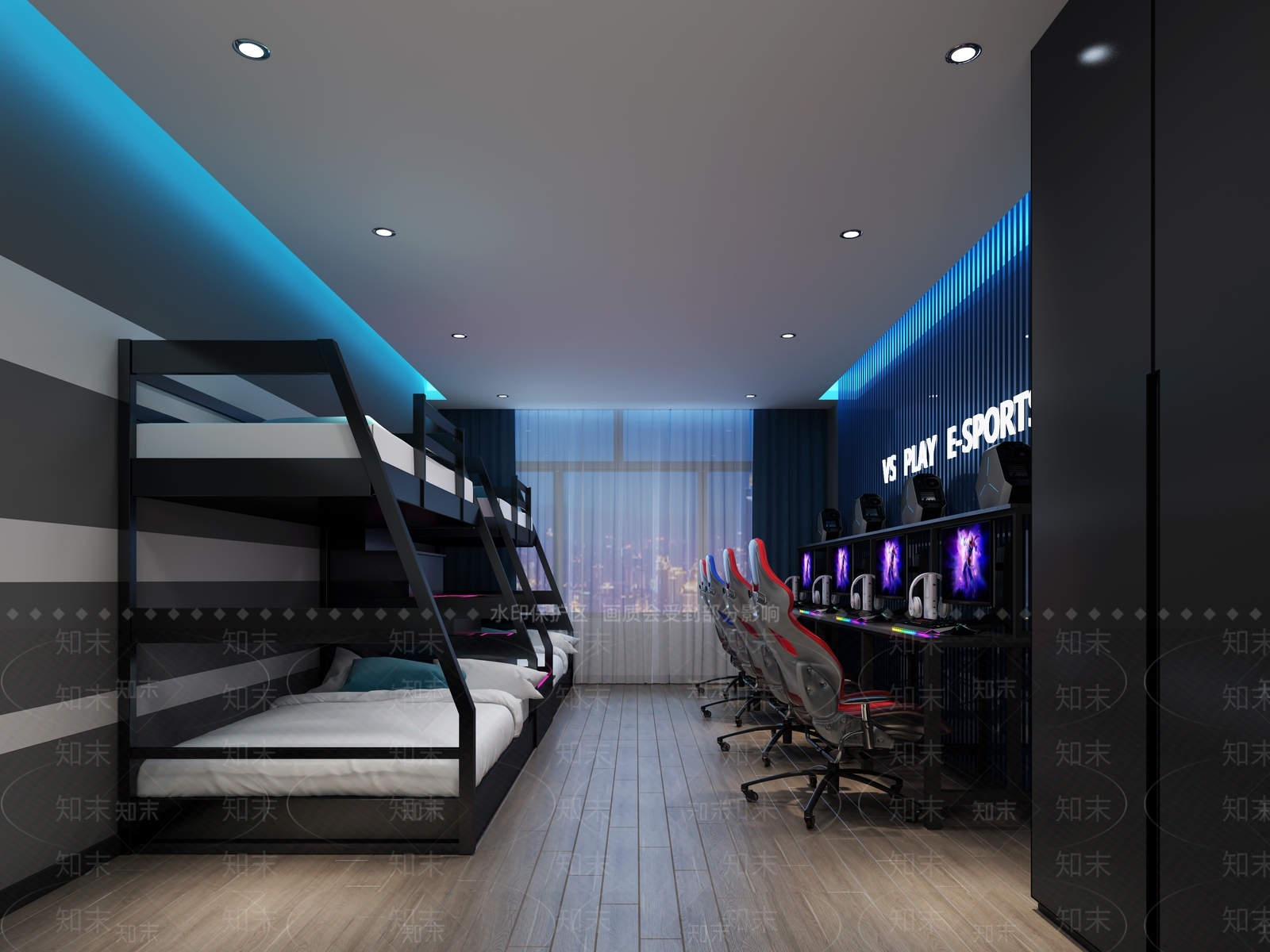 现代酒店客房3D模型下载【ID:488030667】
