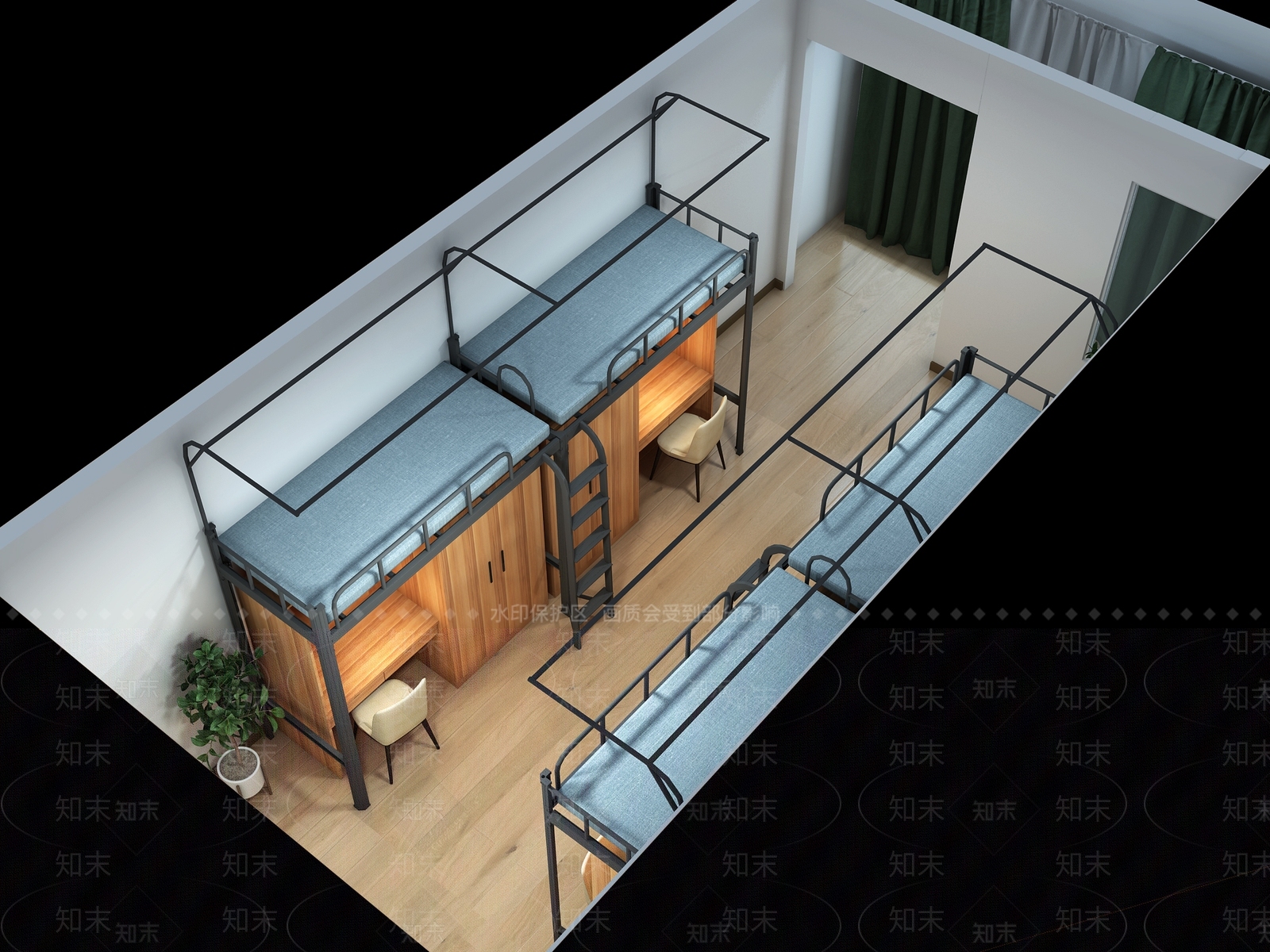 现代学校宿舍3D模型下载【ID:188045013】