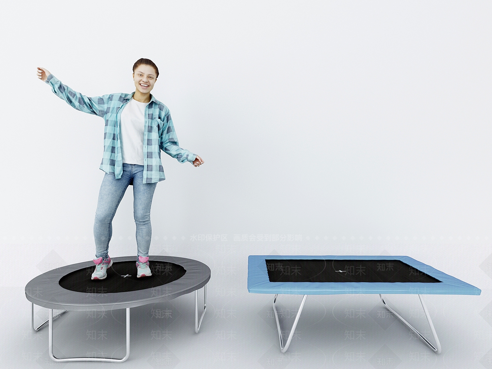 现代蹦床3D模型下载【ID:988045914】