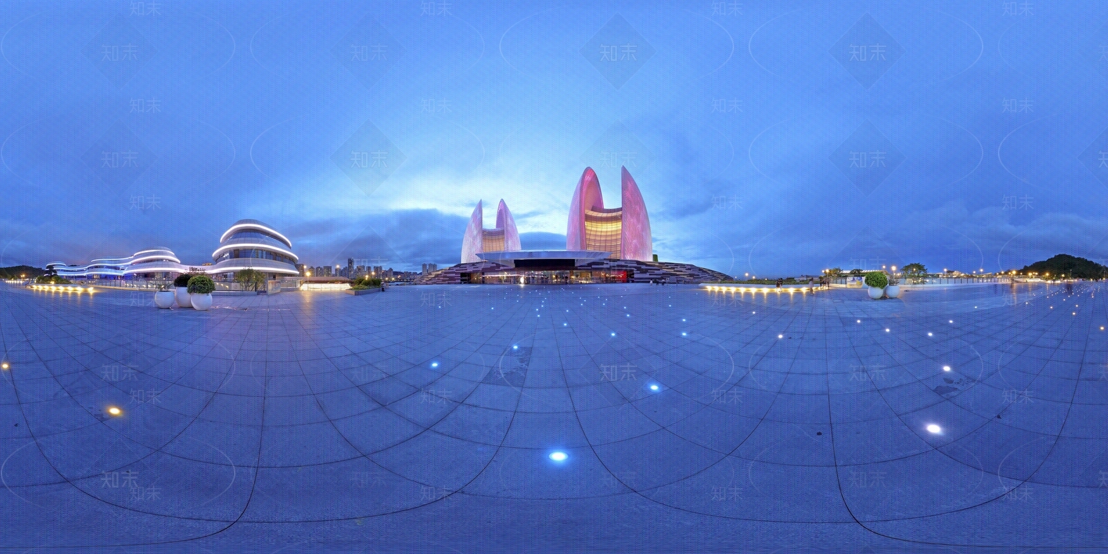 HDR城市广场夜晚全景贴图下载【ID:688059370】