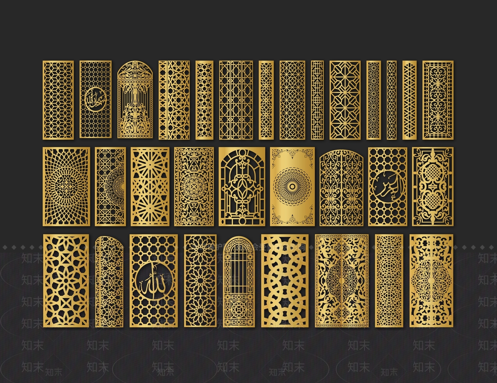 中式雕花隔断3D模型下载【ID:988060373】