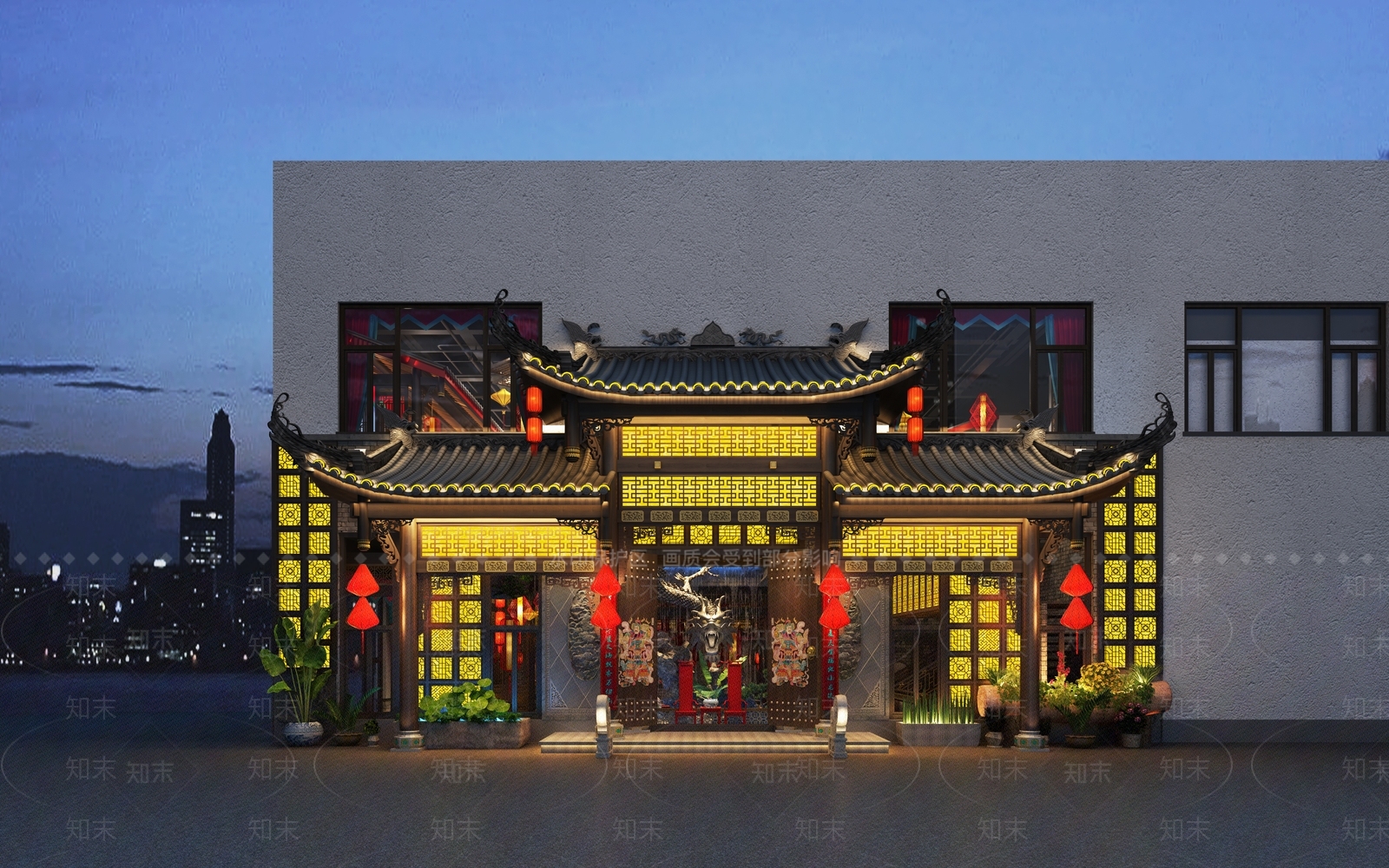中式火锅店3D模型下载【ID:388061222】