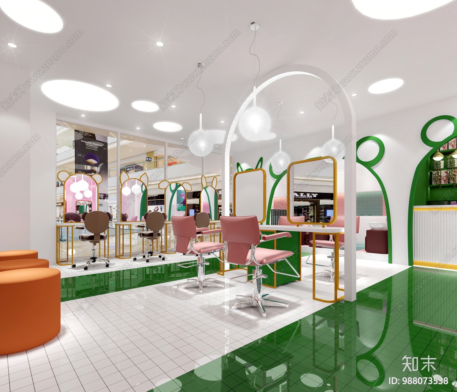 现代美发店3D模型下载【ID:988073538】