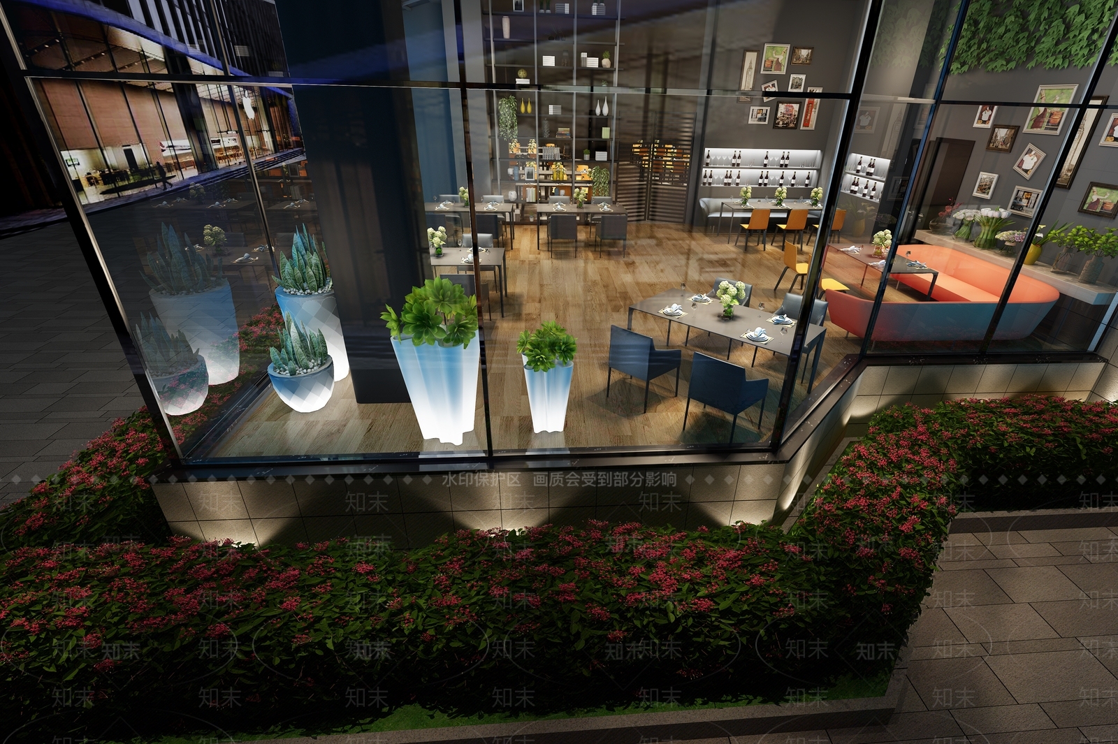 现代西餐厅3D模型下载【ID:288073999】