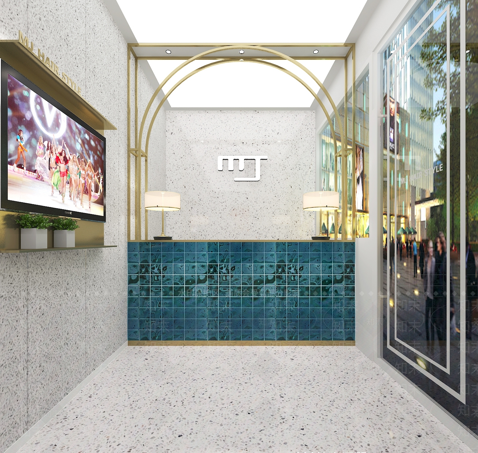 现代美发店3D模型下载【ID:988074593】