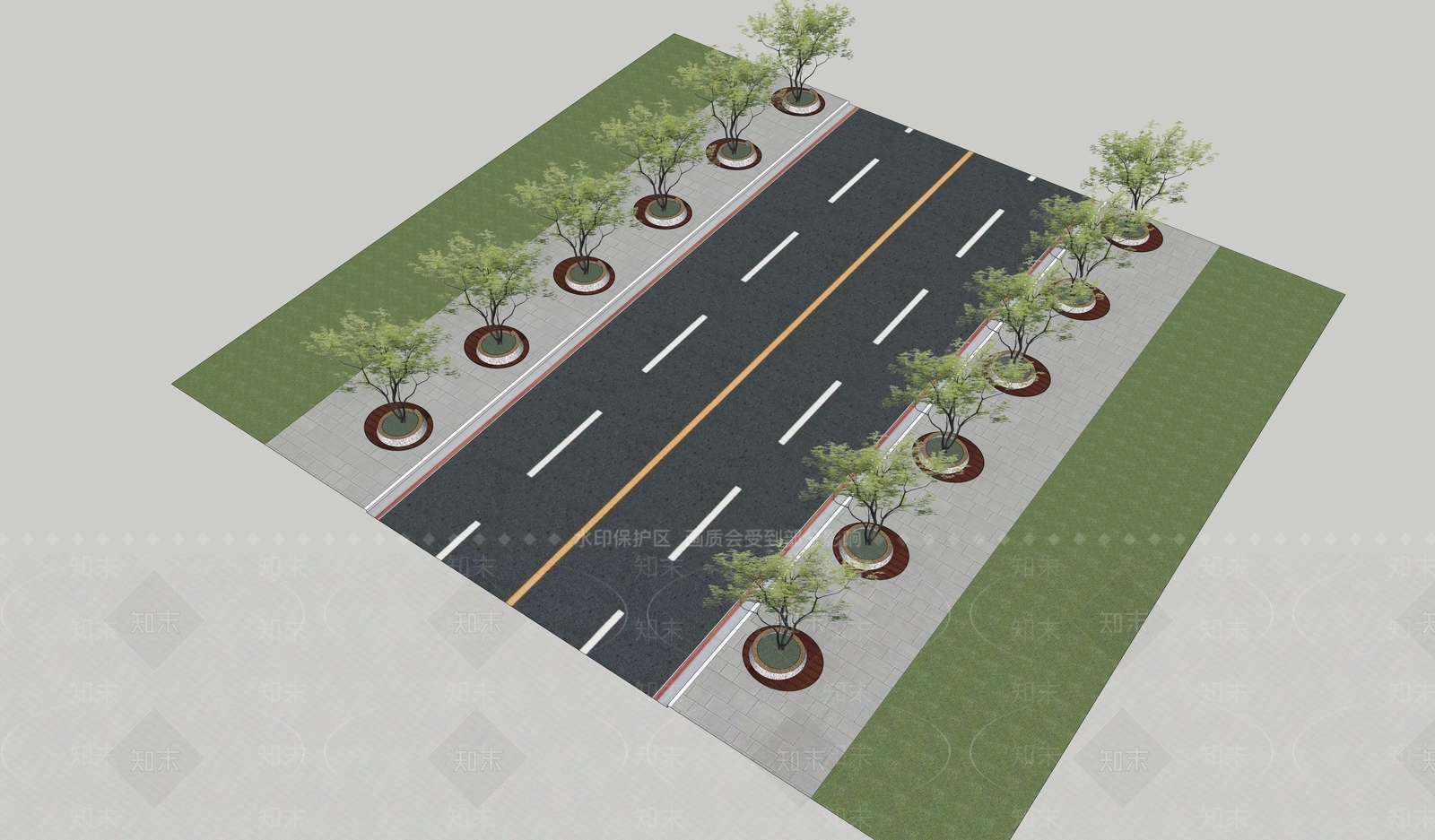 现代道路SU模型下载【ID:988082756】