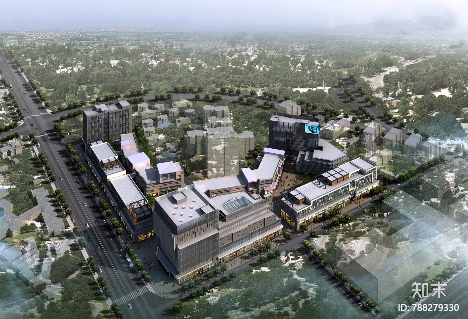 现代商住办公建筑cad施工图下载【ID:788279330】
