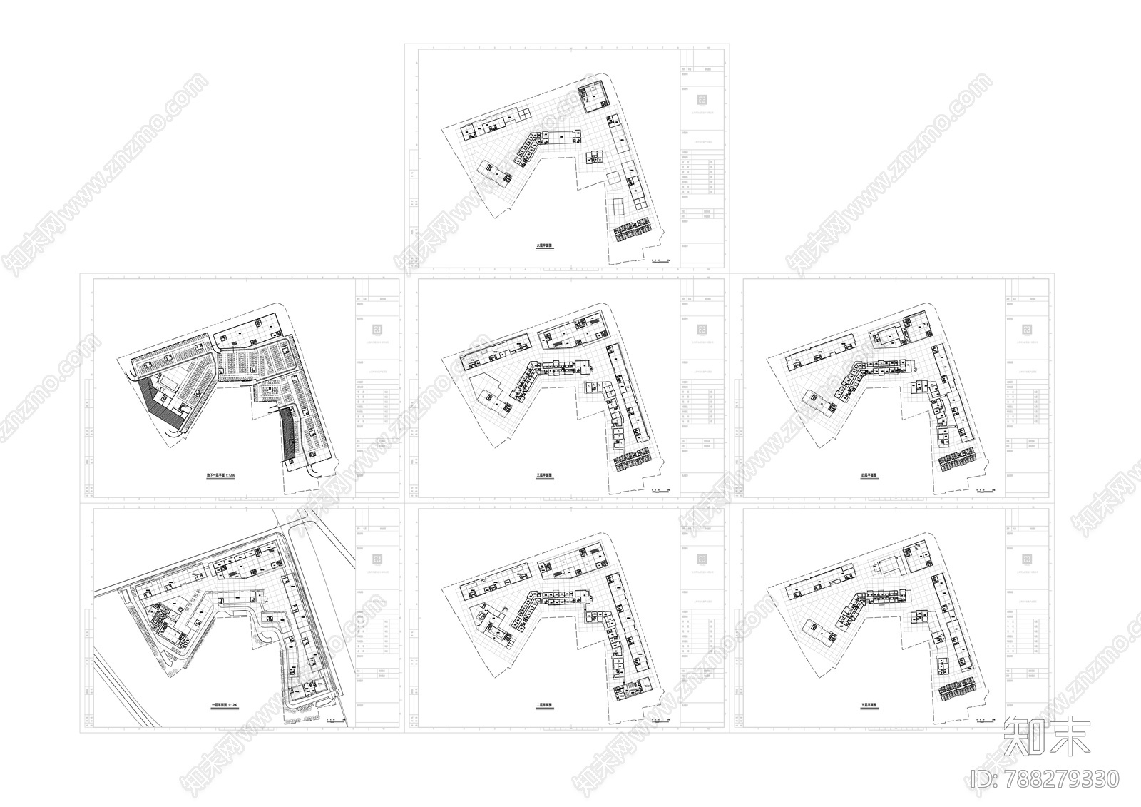 现代商住办公建筑cad施工图下载【ID:788279330】