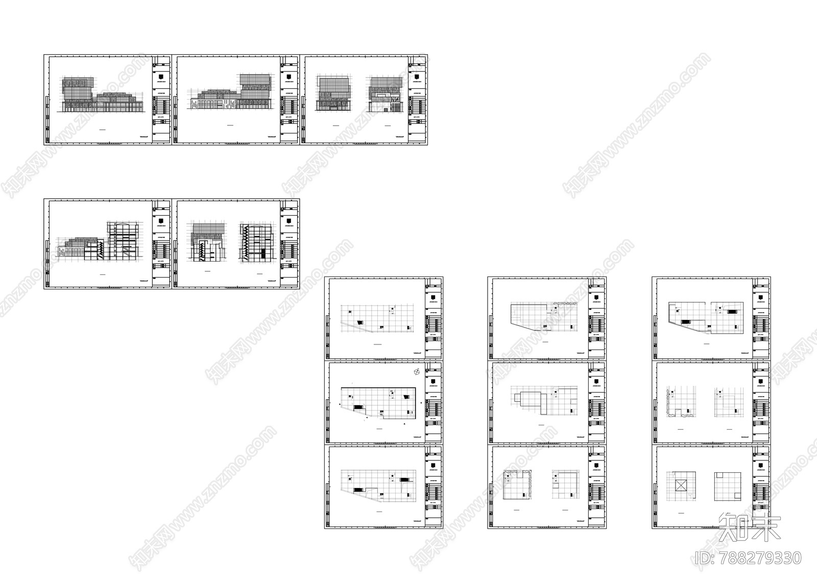 现代商住办公建筑cad施工图下载【ID:788279330】