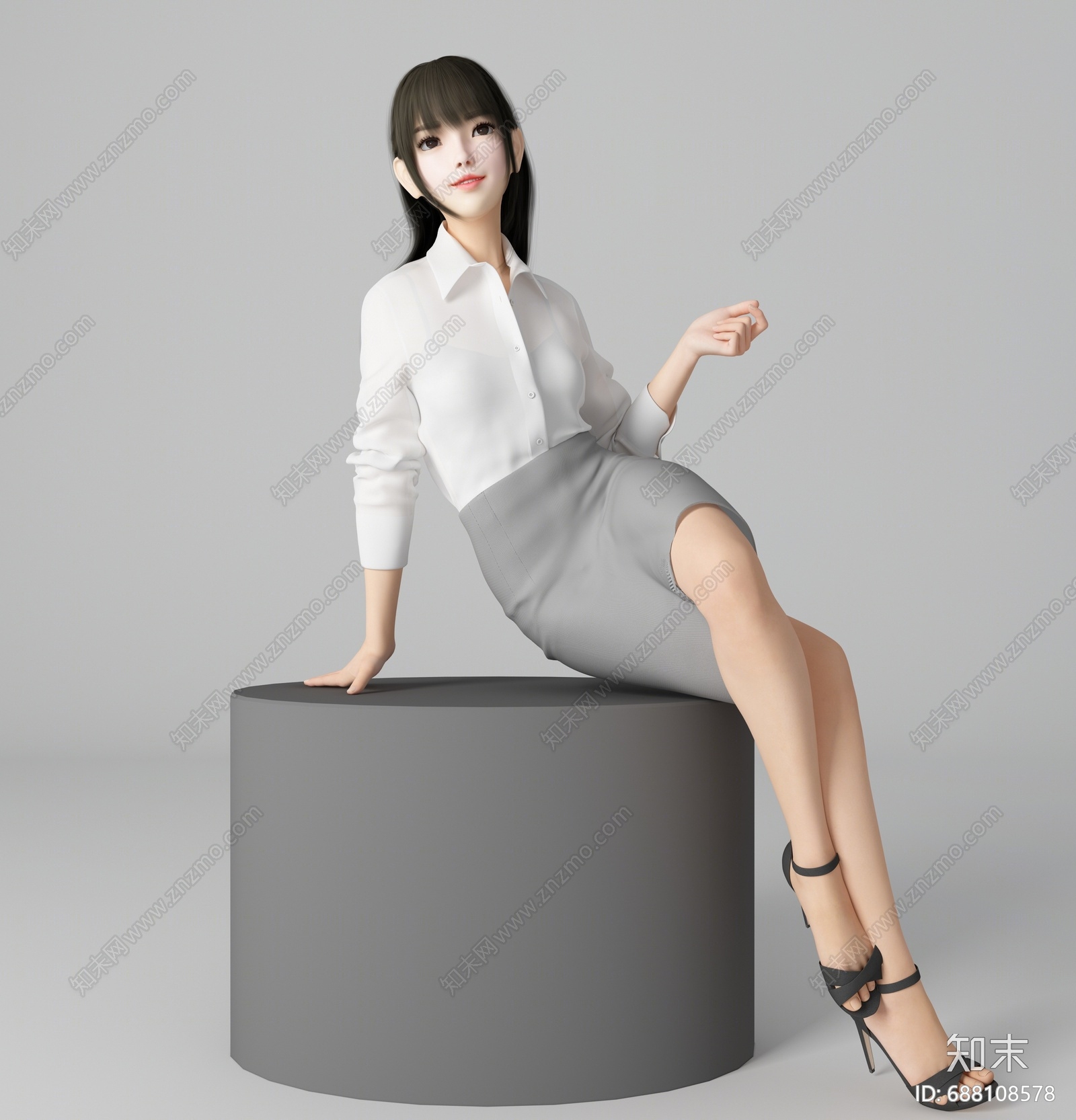 现代女人3D模型下载【ID:688108578】