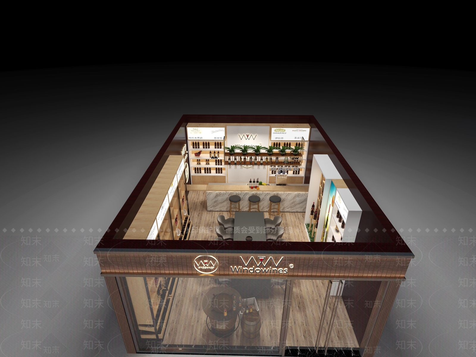 现代红酒展厅3D模型下载【ID:588115436】