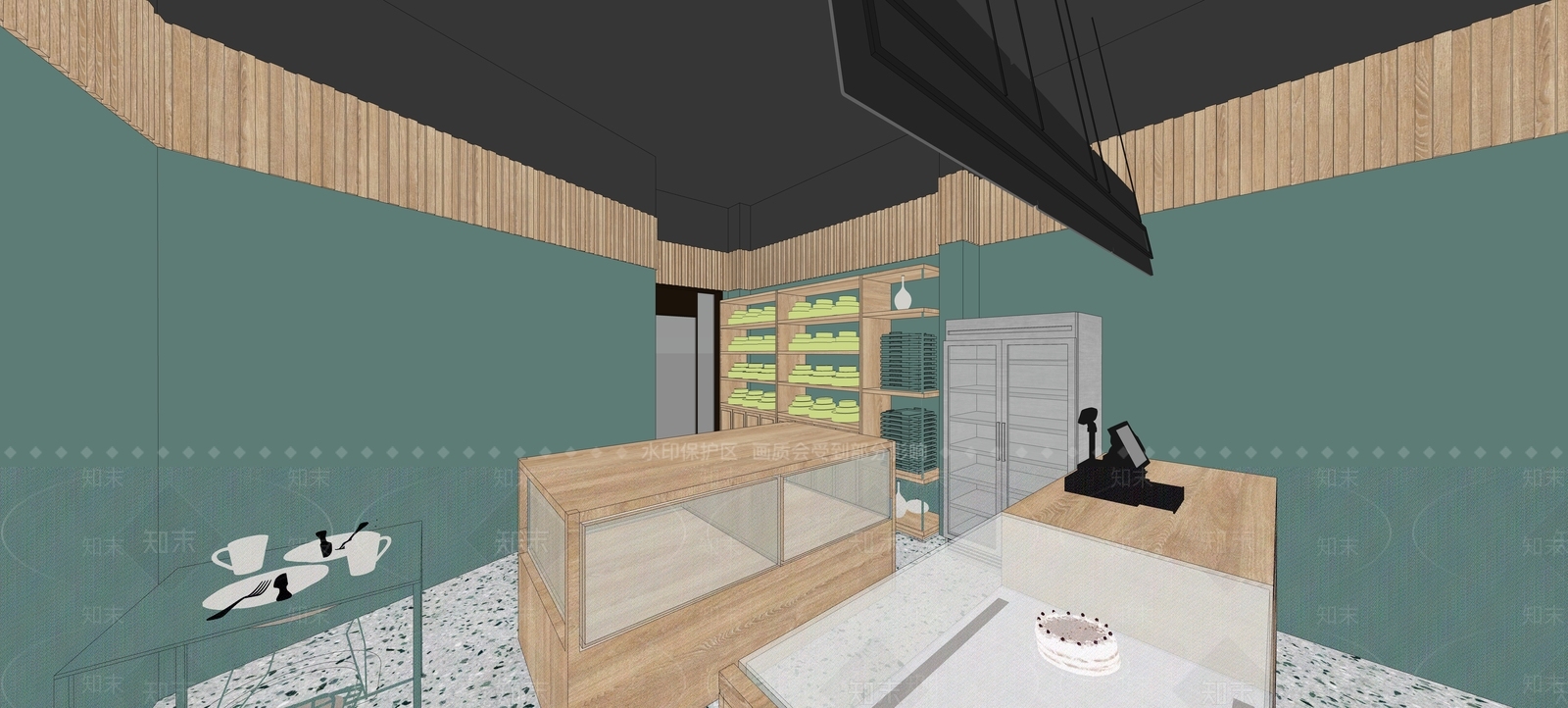 现代甜品店SU模型下载【ID:688118314】