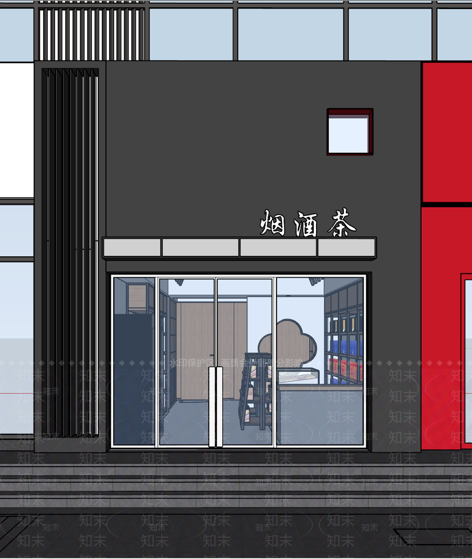 新中式烟酒茶叶店SU模型下载【ID:588119932】