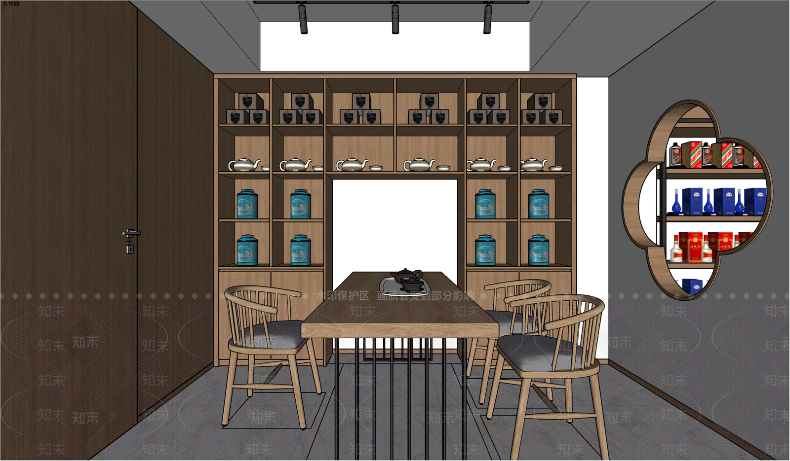 新中式烟酒茶叶店SU模型下载【ID:588119932】