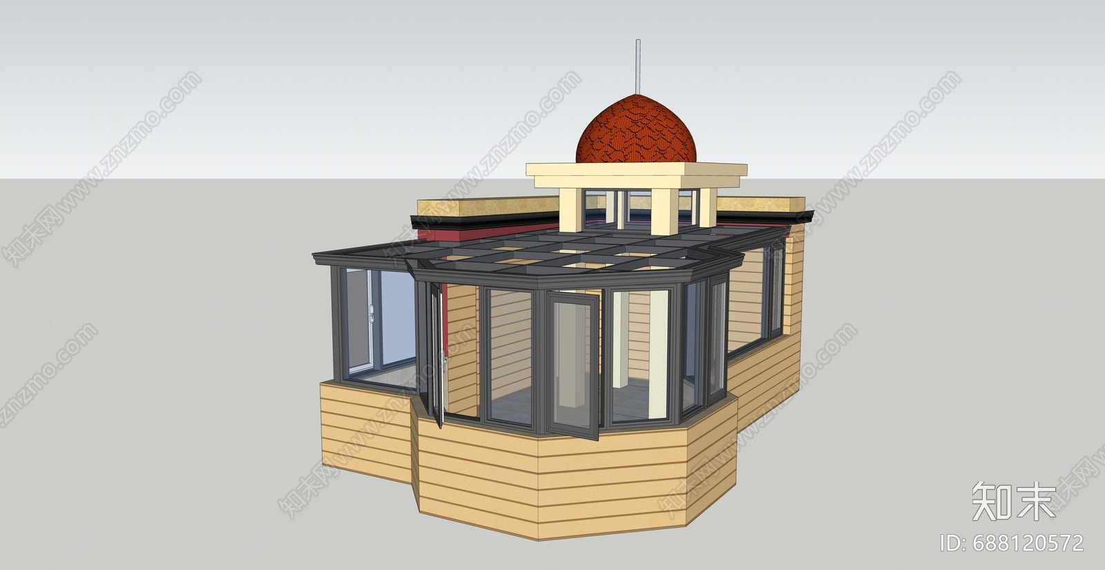 欧式家居阳光房SU模型下载【ID:688120572】