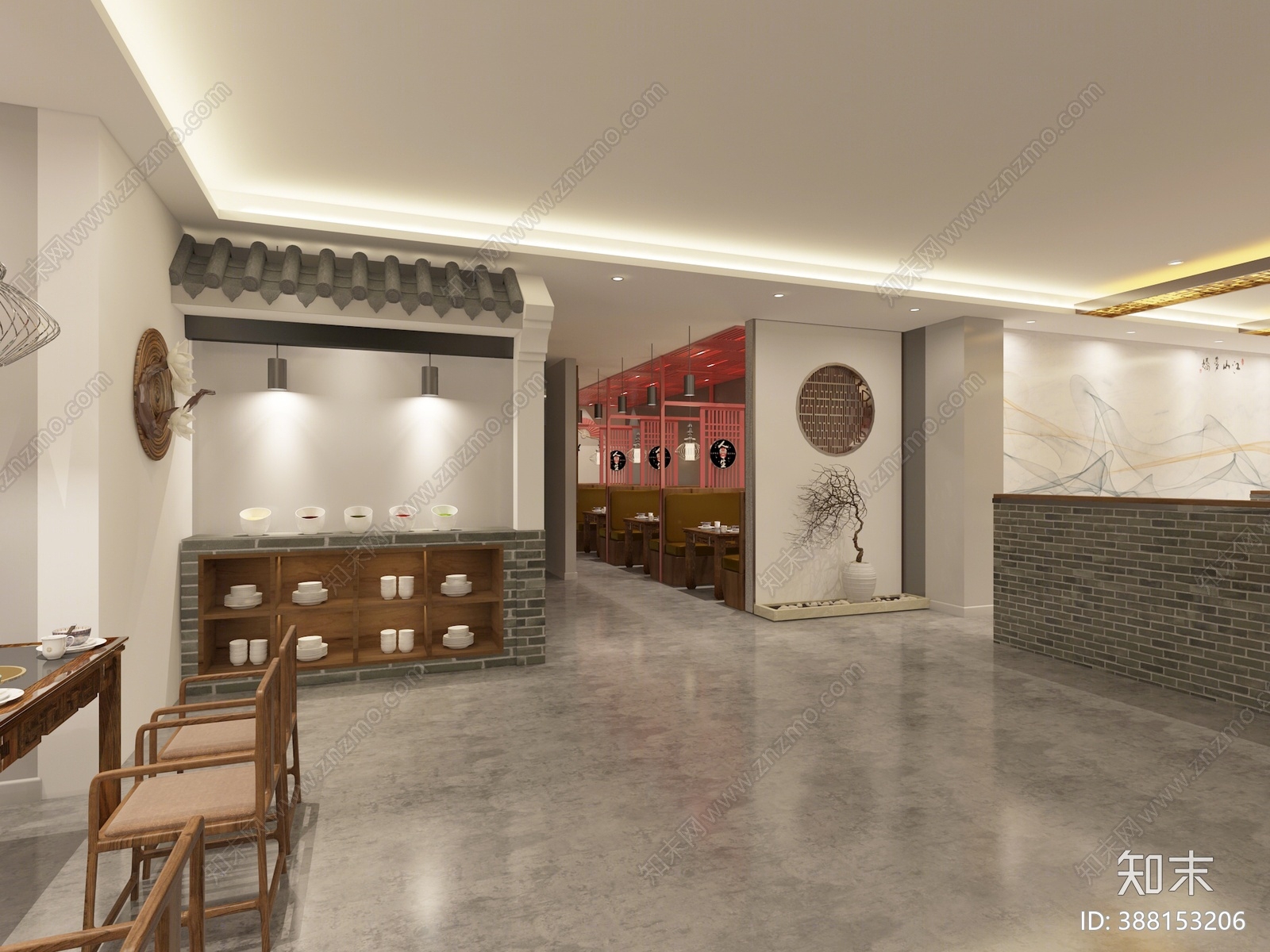 中式火锅店3D模型下载【ID:388153206】