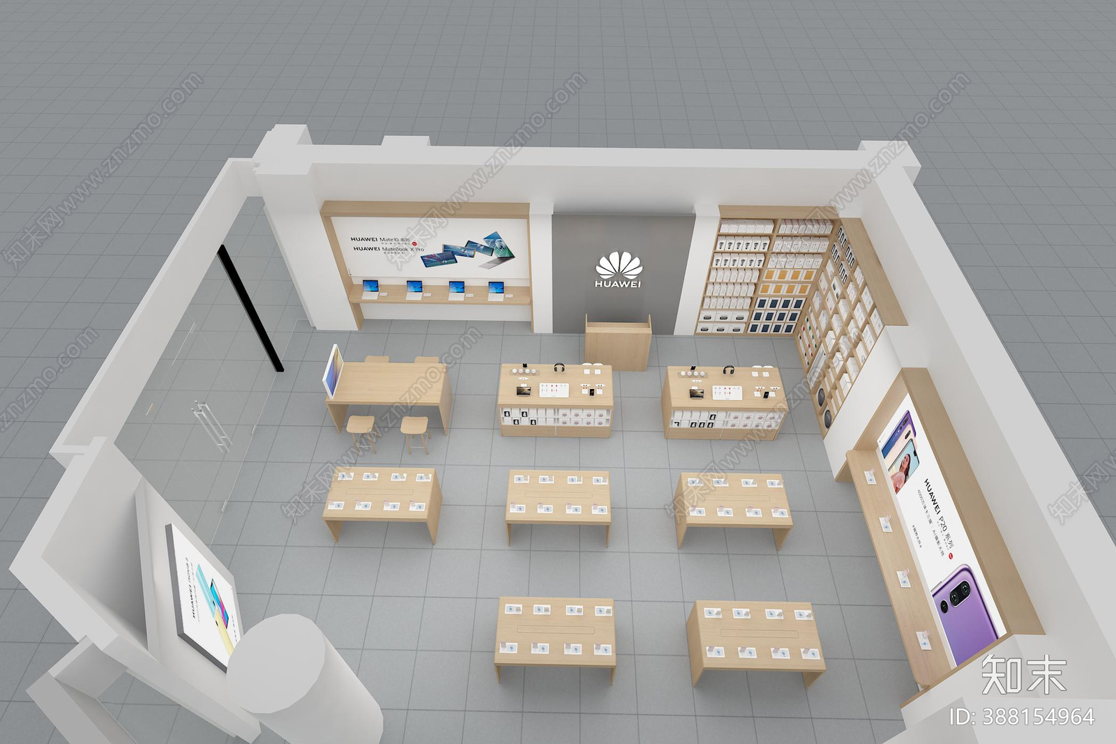 手机专卖店cad施工图下载【ID:388154964】