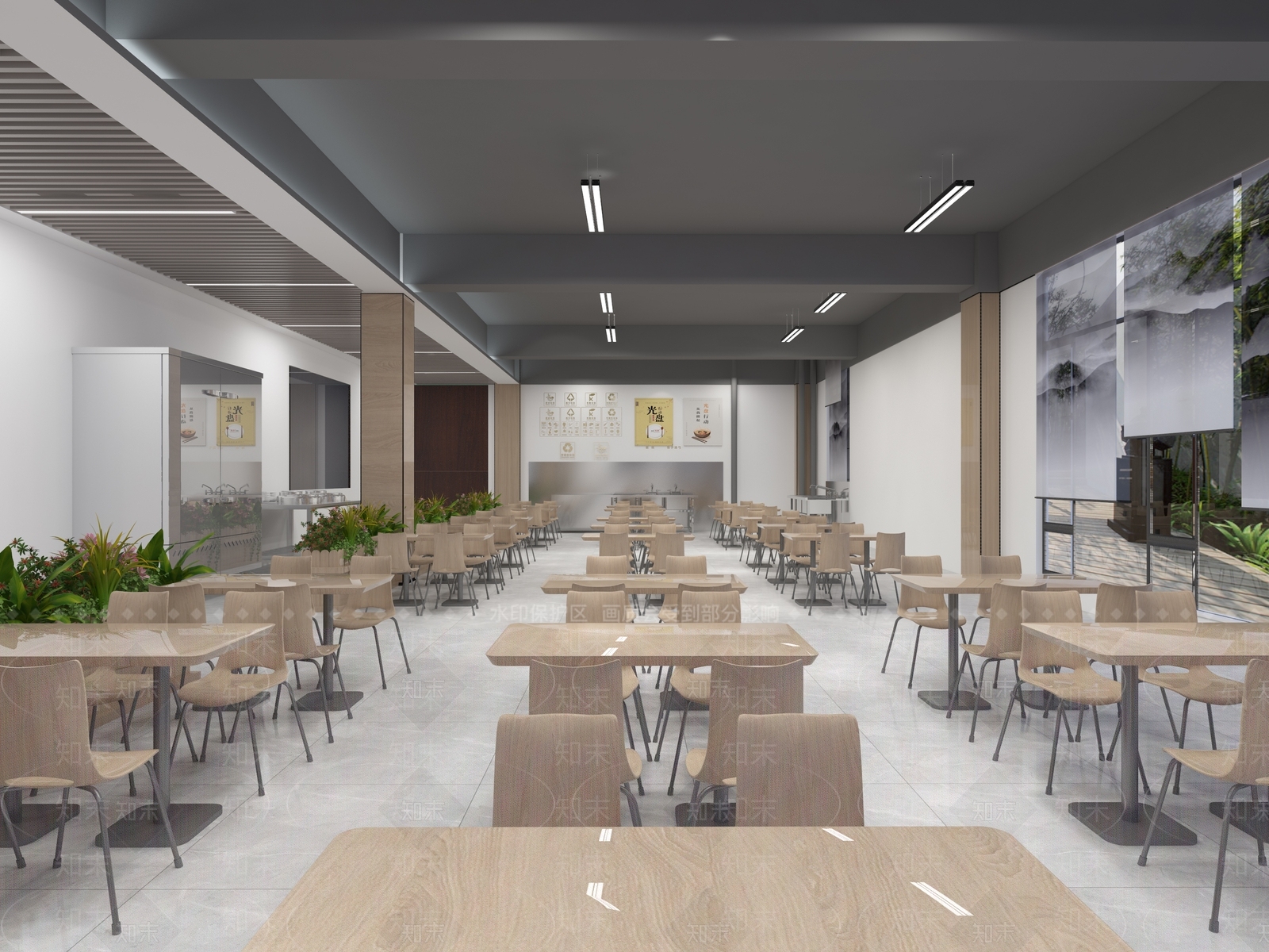 现代食堂3D模型下载【ID:788163703】