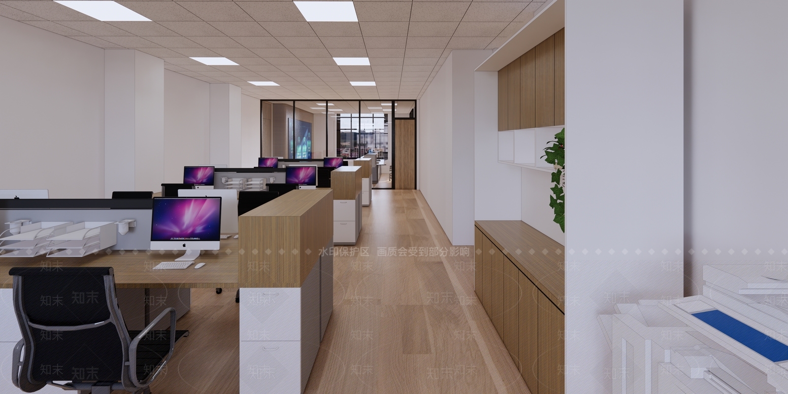 现代公共办公区SU模型下载【ID:388367269】