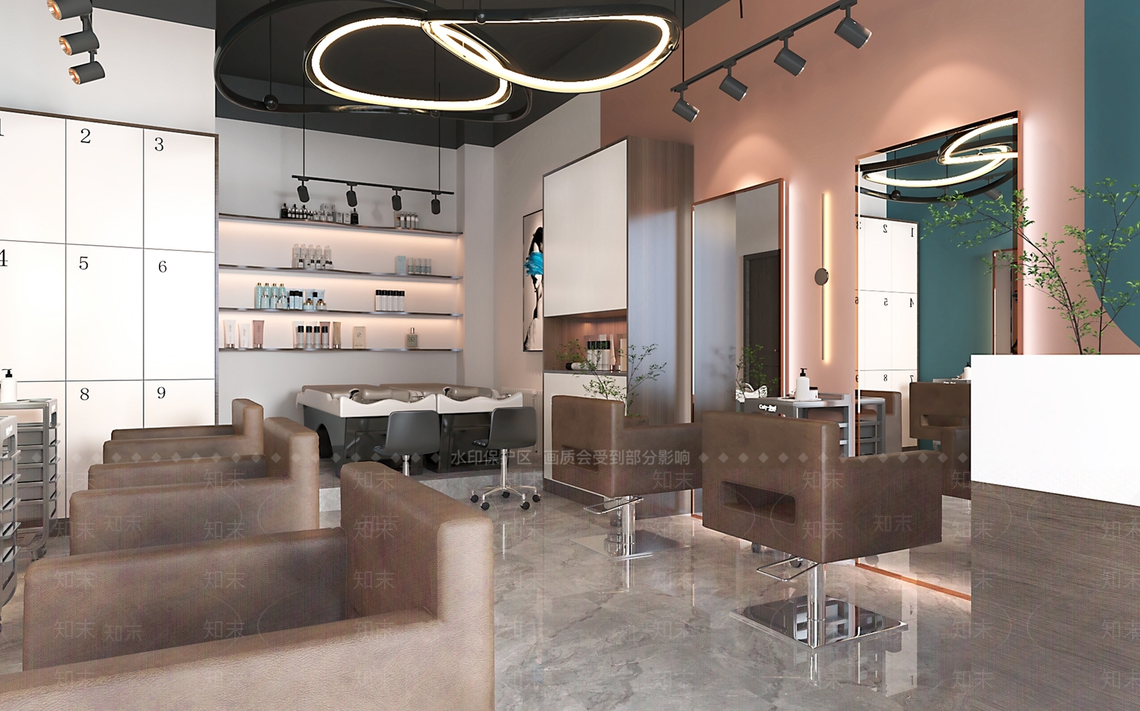 现代美发店3D模型下载【ID:288165620】