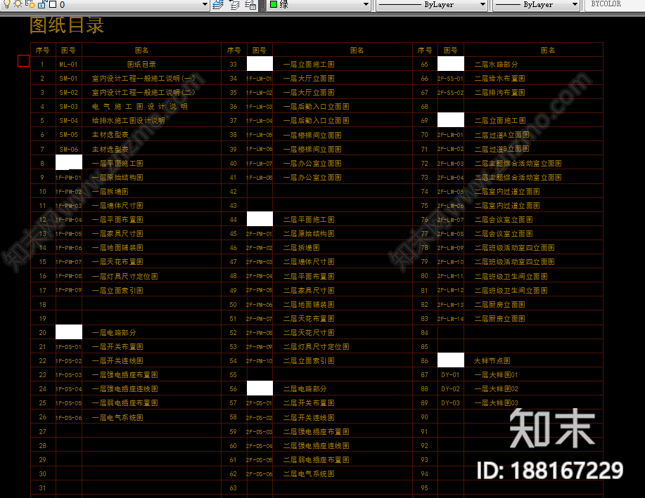 幼儿园cad施工图下载【ID:188167229】