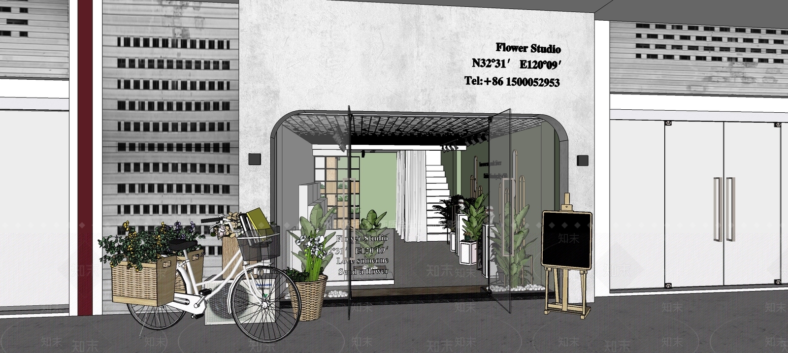 现代花店SU模型下载【ID:988174135】