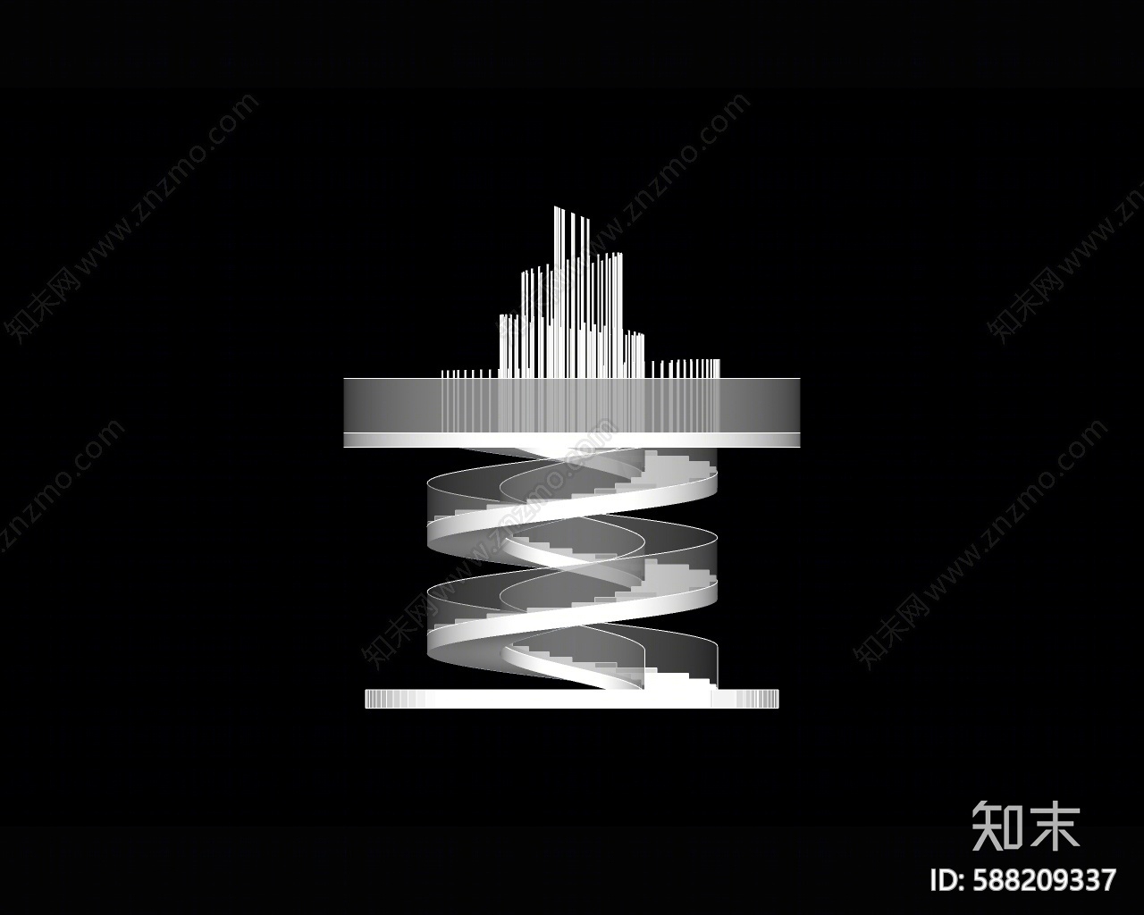 现代景观台SU模型下载【ID:588209337】