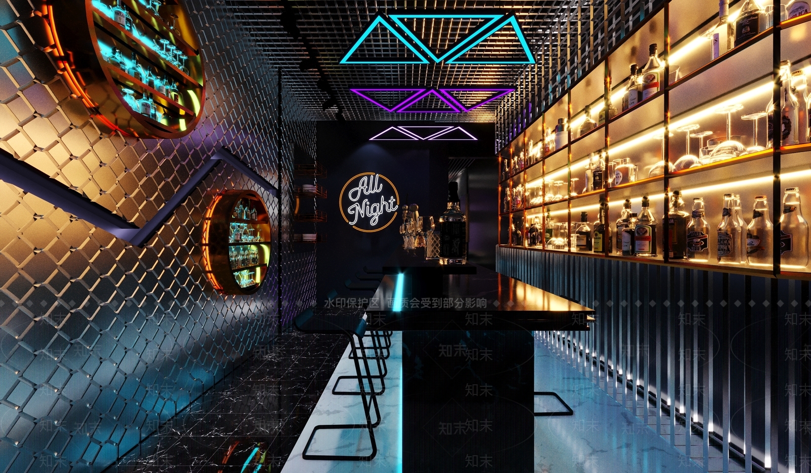 现代酒吧3D模型下载【ID:488229419】