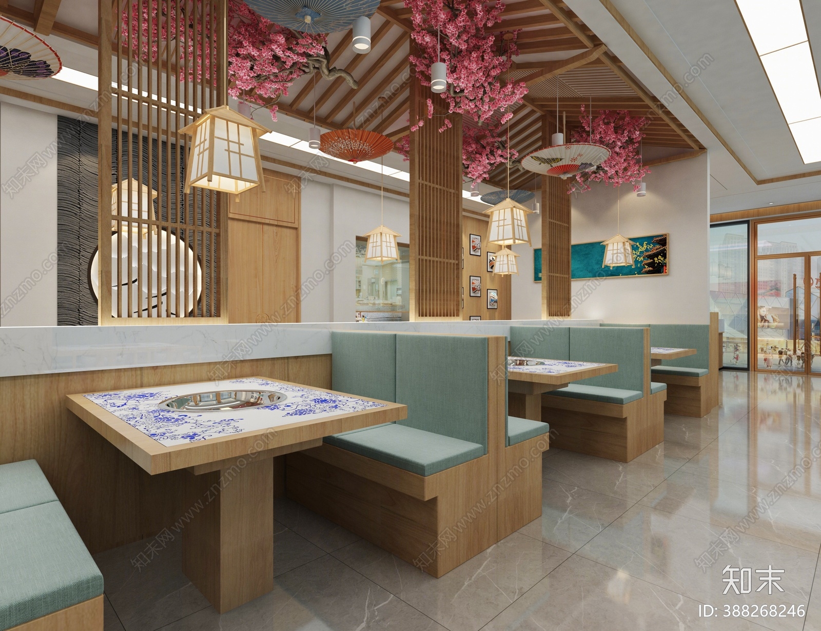 新中式火锅店3D模型下载【ID:388268246】