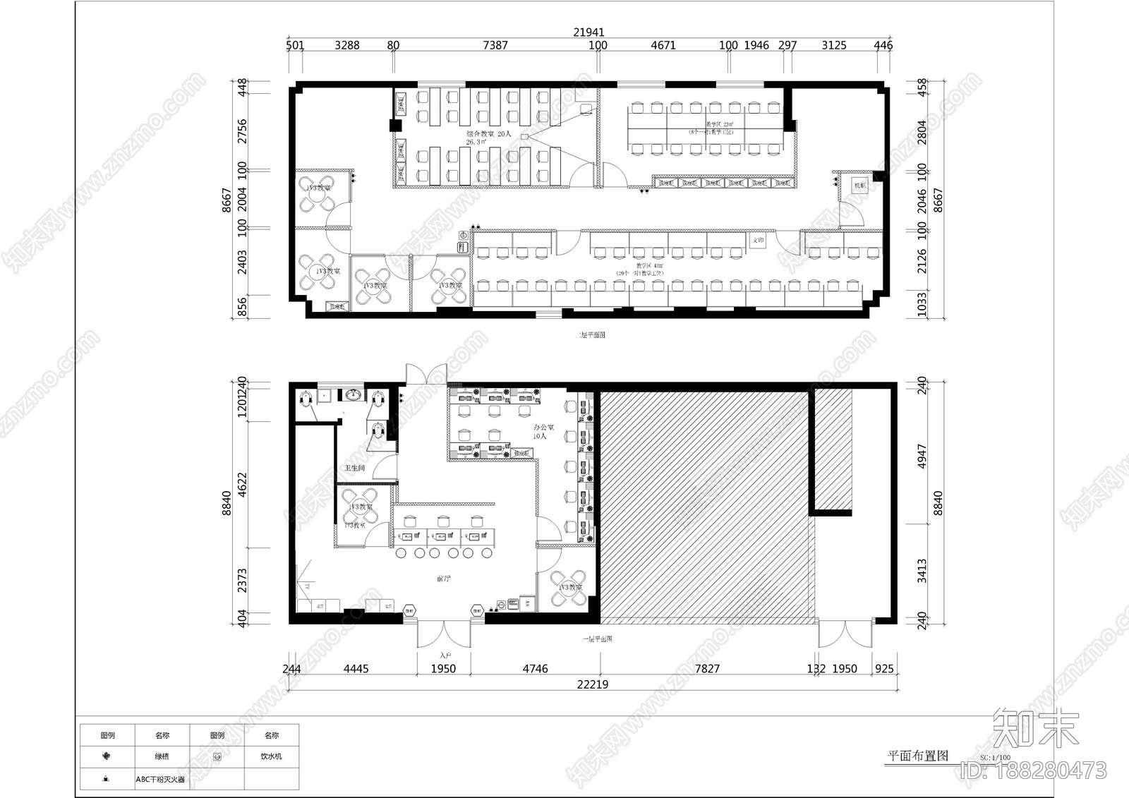 培训机构cad施工图下载【ID:188280473】