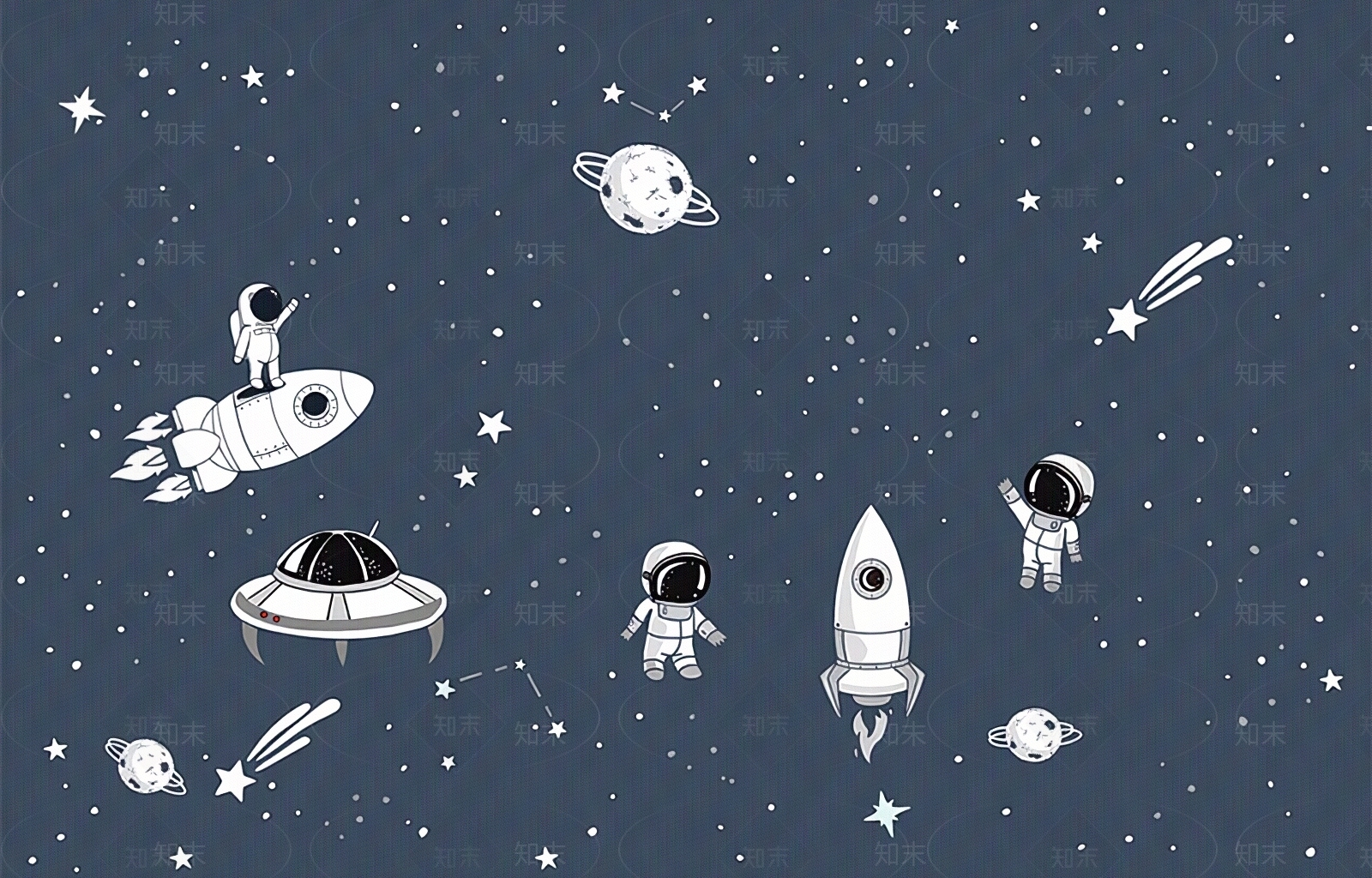 儿童太空壁纸贴图下载【ID:1195345906】