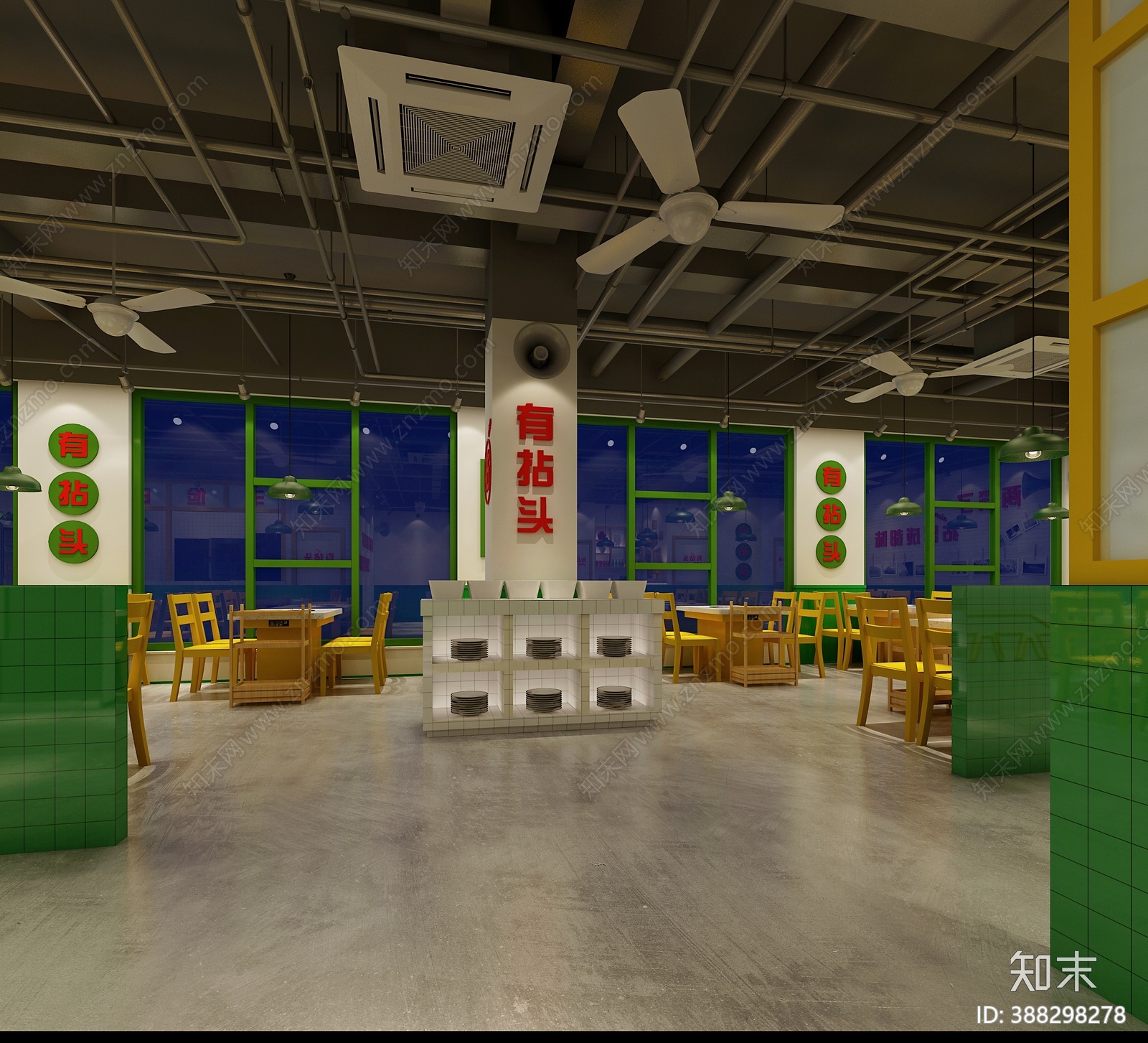 工业风火锅店3D模型下载【ID:388298278】