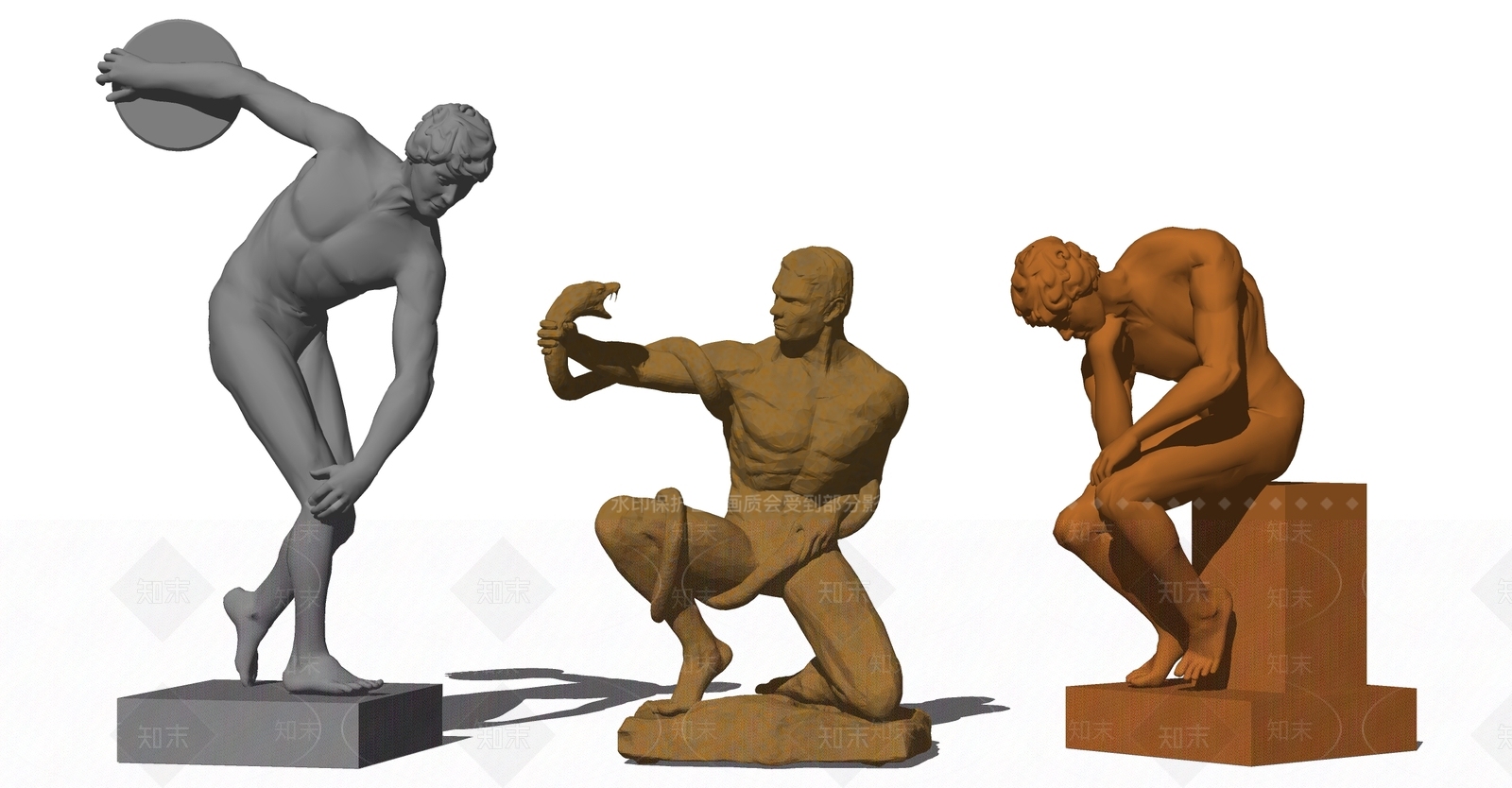 欧式人物雕塑SU模型下载【ID:688310839】