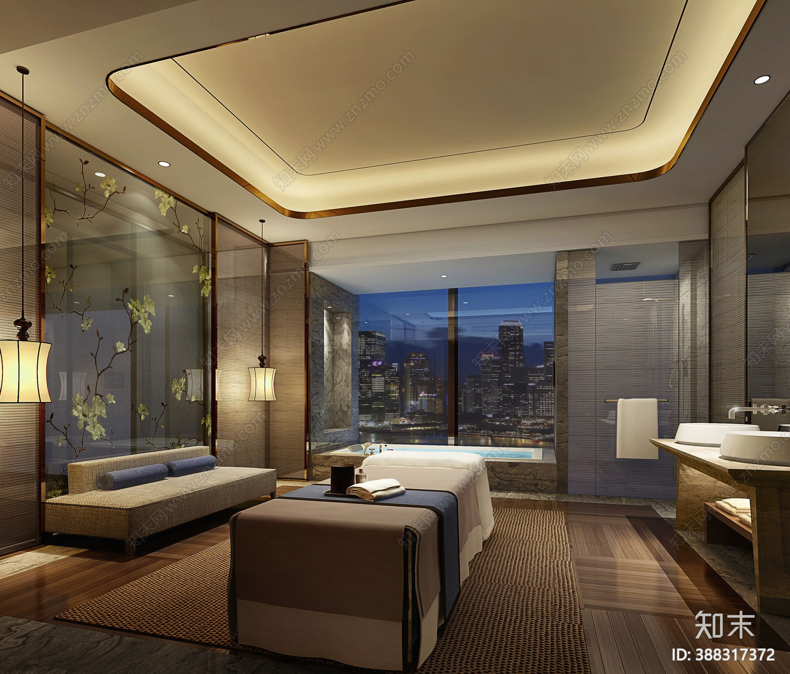 新中式酒店客房cad施工图下载【ID:388317372】