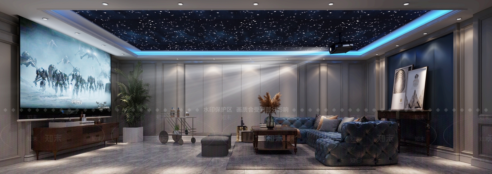 现代家居影音室3D模型下载【ID:888323984】