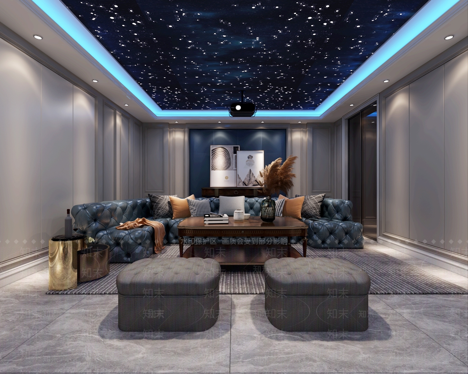 现代家居影音室3D模型下载【ID:888323984】